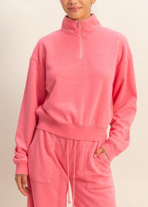 Half-zip Burnout Pullover