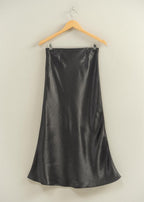 HW Satin A-line Midi Skirt